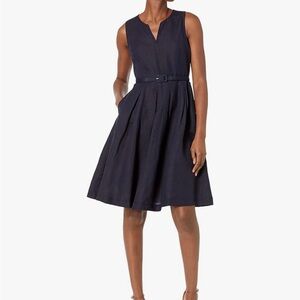 NWT Karl Lagerfeld Paris Womens Linen Fit and Flare Dress Size 16.